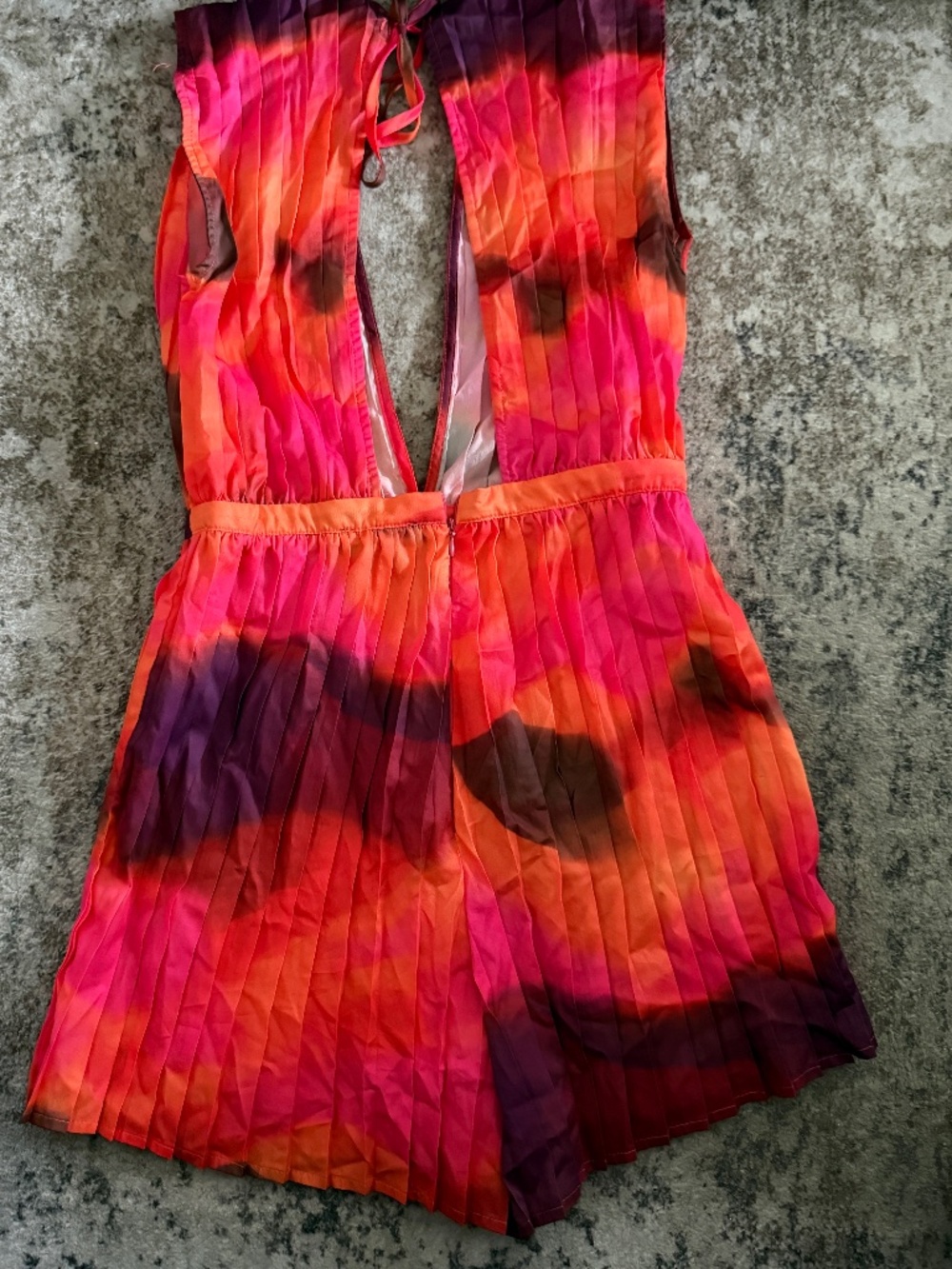 Tie dye shorts romper